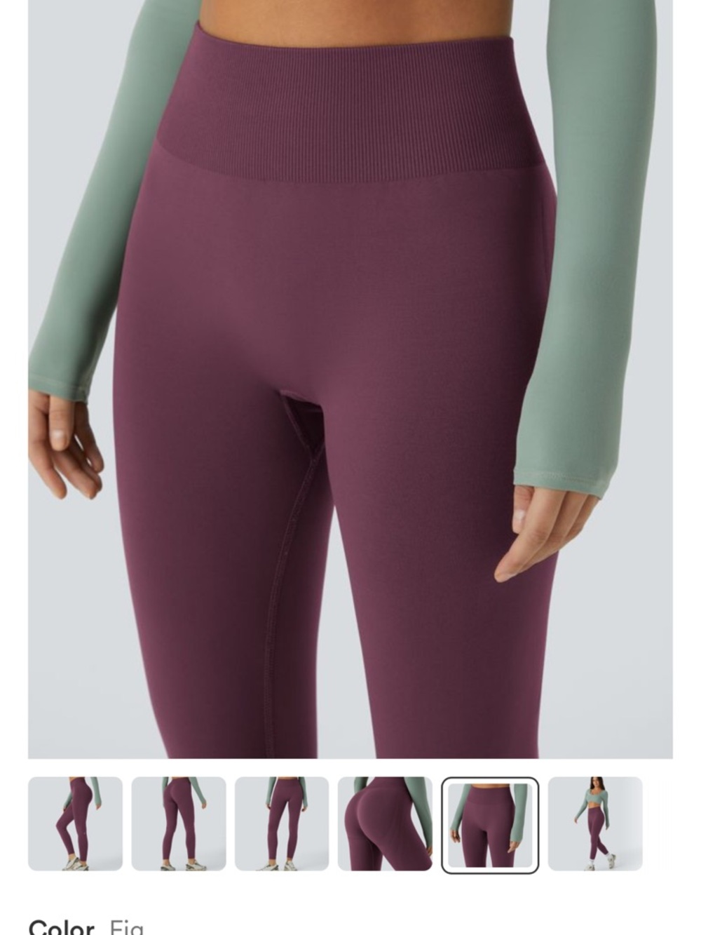 HALARA High-Rise Ribbed Waist Leggings - Picture 4 of 5